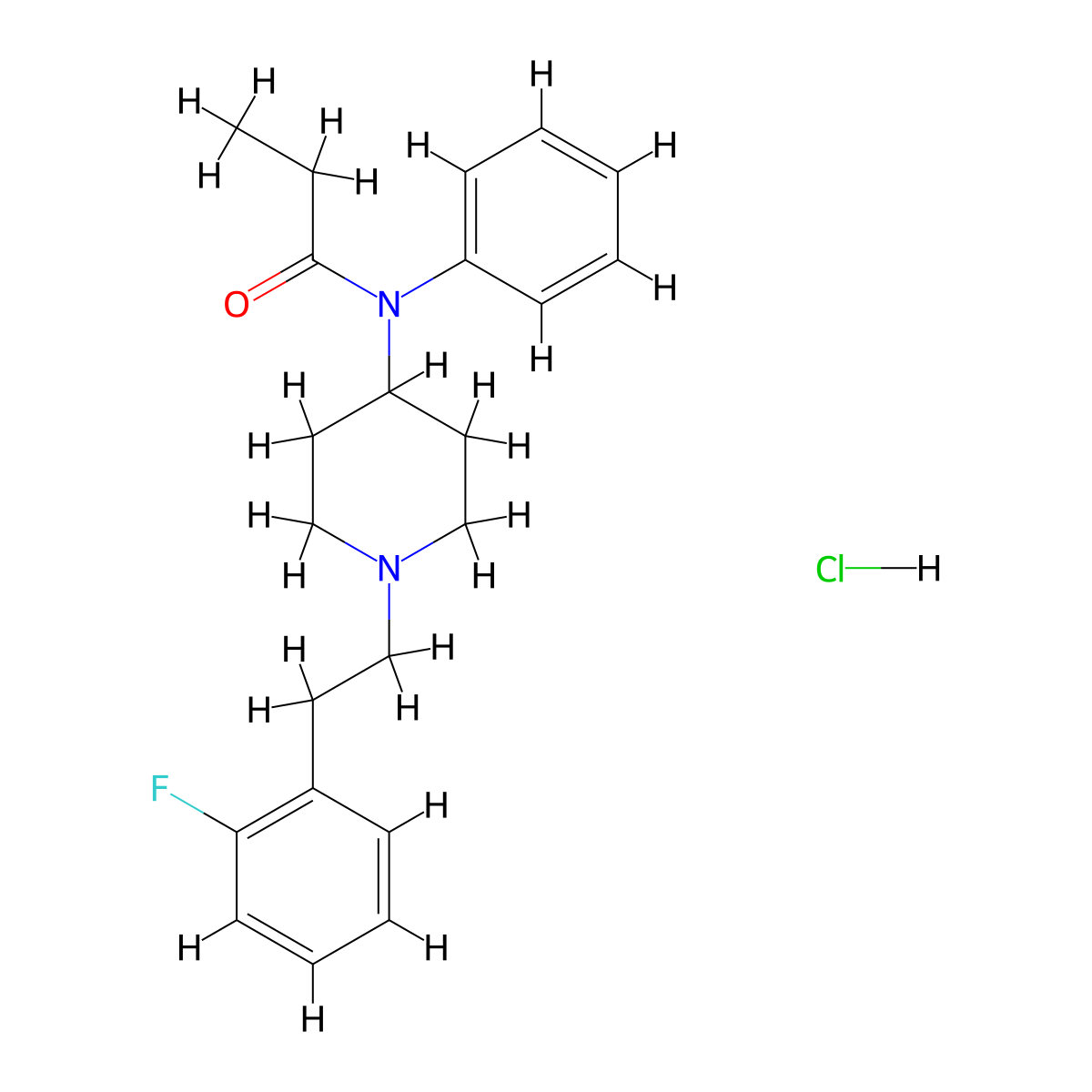 2'-Fluorofentanyl (hydrochloride) molecular structure, CAS 2749327-14-6