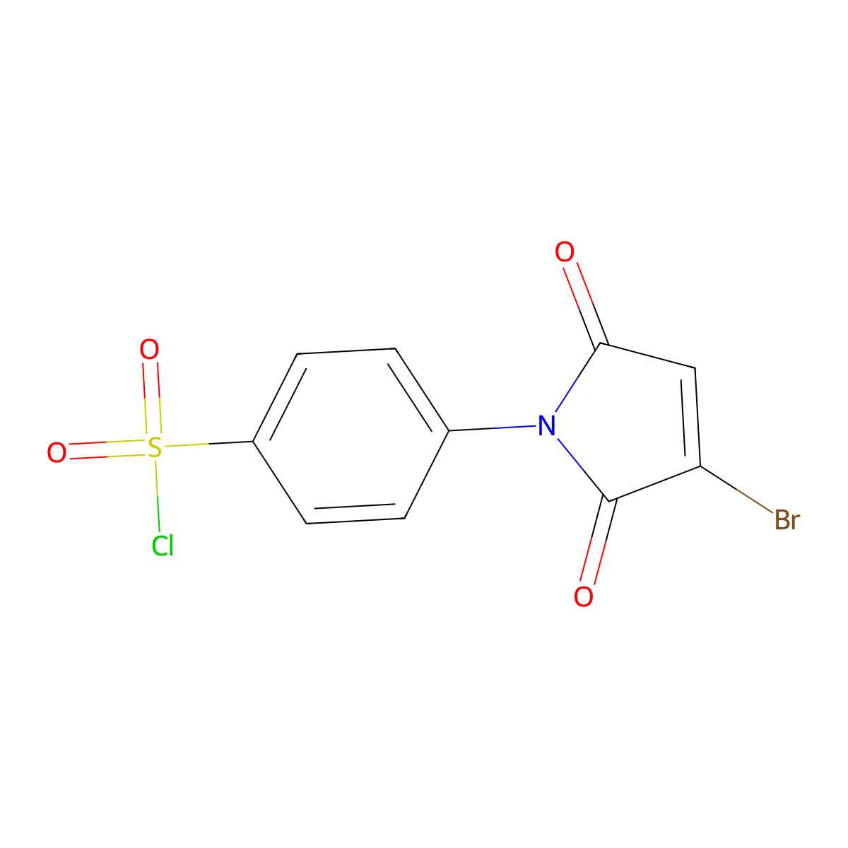 4-(3-bromo-2,5-dioxo-2,5-dihydro-1H-pyrrol-1-yl)benzene-1-sulfonyl chloride molecular structure, CAS 2749327-31-7
