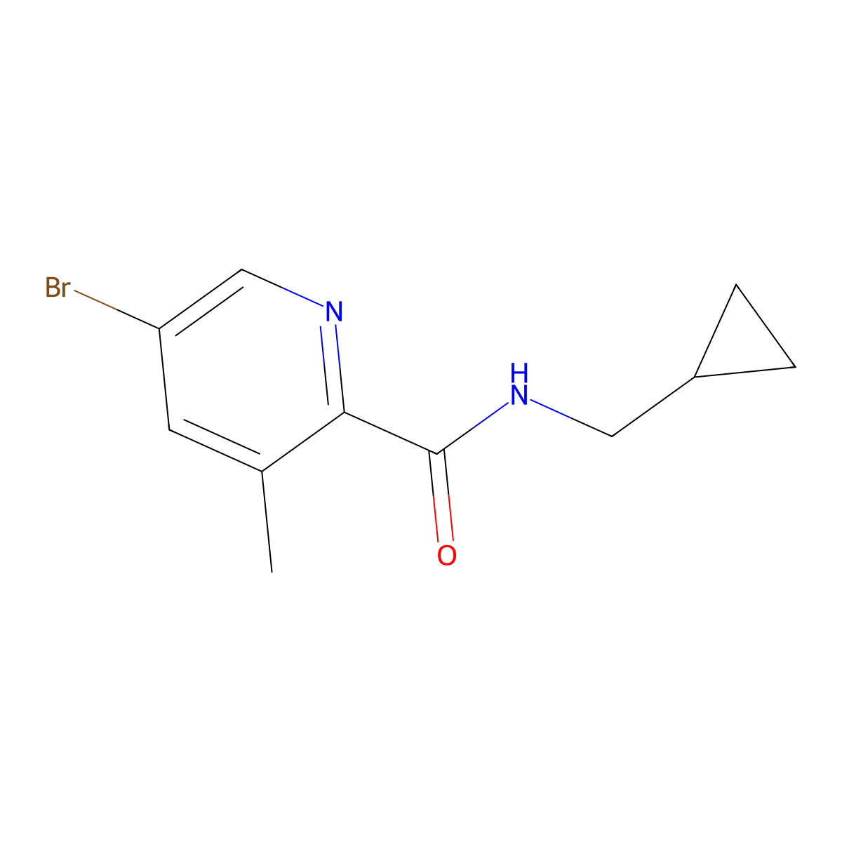 5-Bromo-N-(cyclopropylmethyl)-3-methylpicolinamide molecular structure, CAS 2749387-11-7