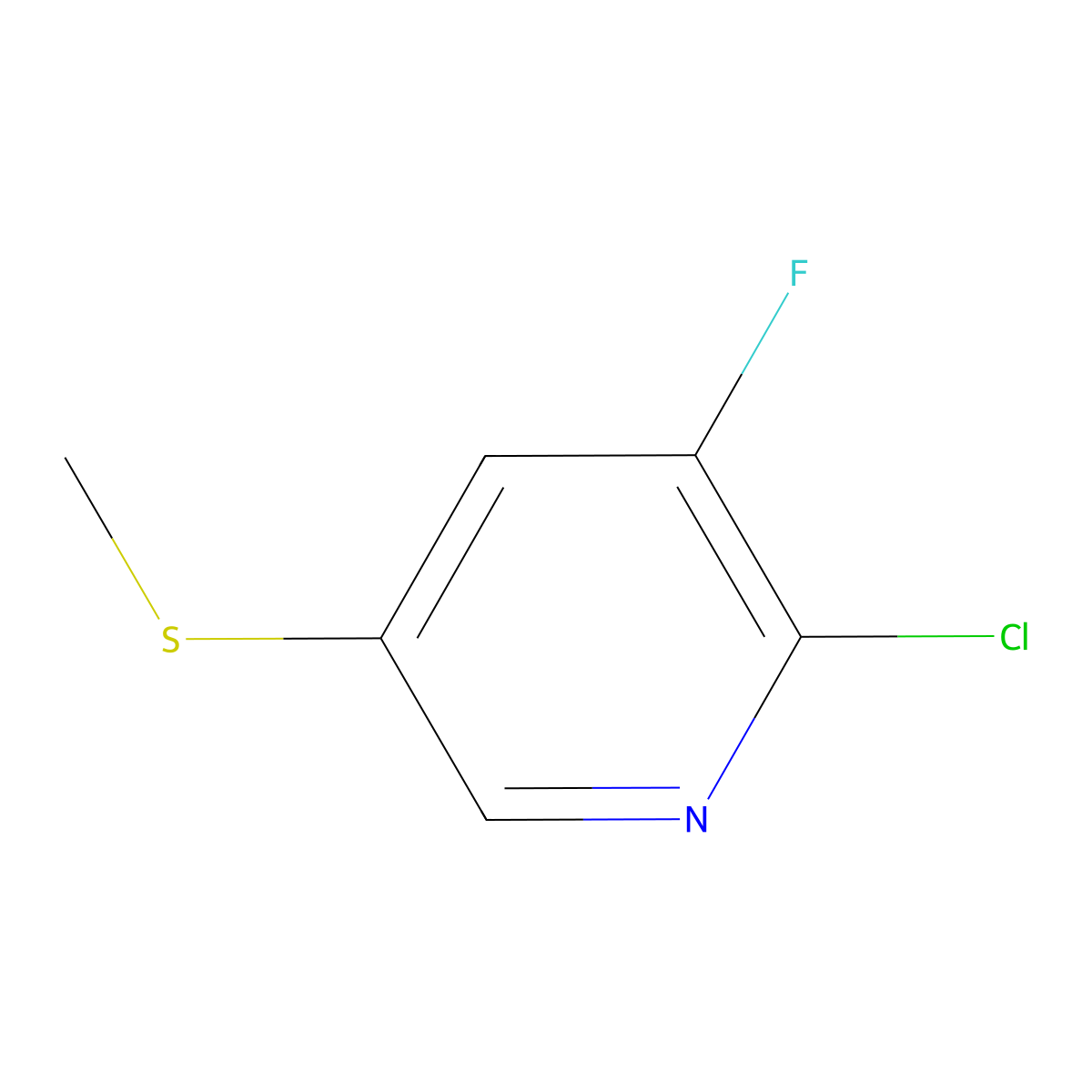 2-Chloro-3-fluoro-5-(methylthio)pyridine molecular structure, CAS 2749393-19-7