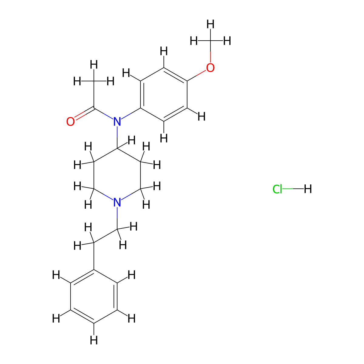 N-(4-methoxyphenyl)-N-[1-(2-phenylethyl)-4-piperidinyl]-acetamide,monohydrochloride molecular structure, CAS 2749394-67-8