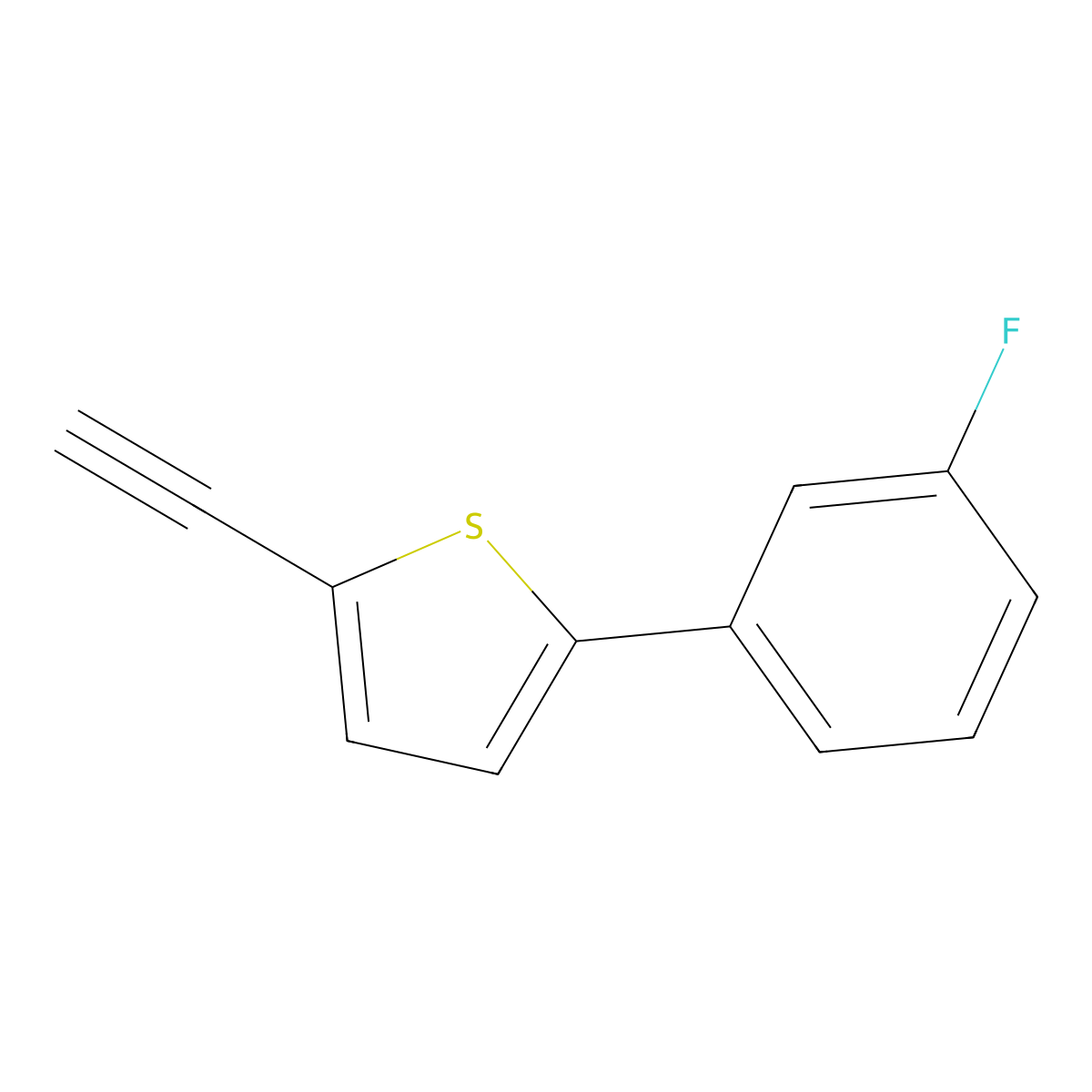 2-Ethynyl-5-(3-fluorophenyl)thiophene molecular structure, CAS 2749397-01-9