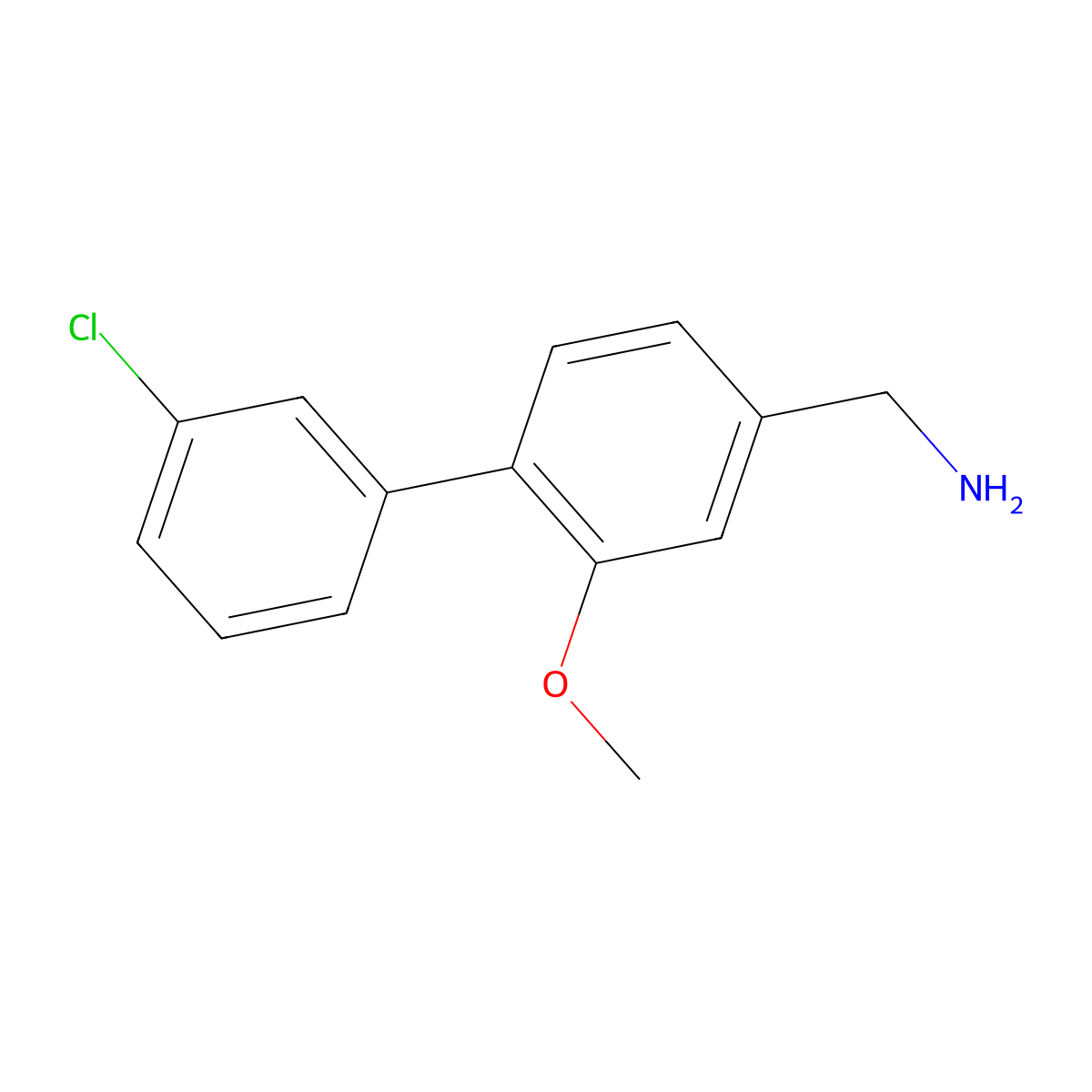 (3'-Chloro-2-methoxy-[1,1'-biphenyl]-4-yl)methanamine molecular structure, CAS 2749401-37-2