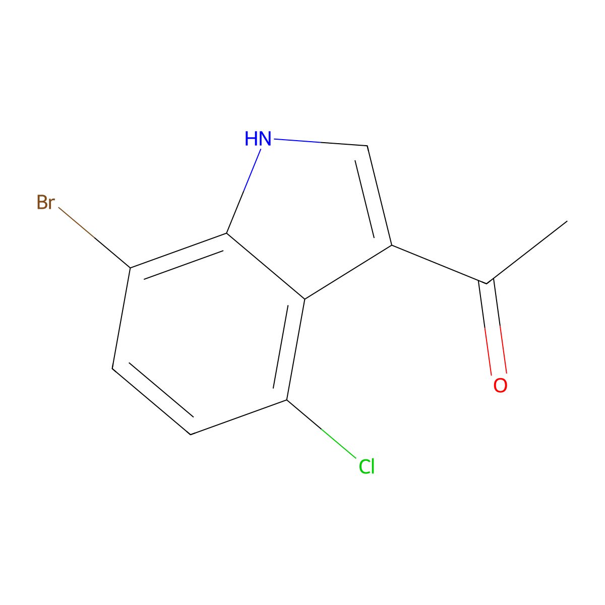 1-(7-Bromo-4-chloro-1H-indol-3-yl)ethan-1-one molecular structure, CAS 2749402-07-9