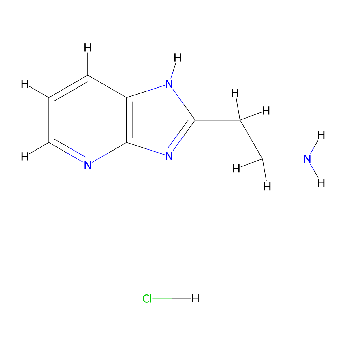 2-(3H-imidazo(4,5-b)pyridin-2-yl)ethan-1-amine hydrochloride molecular structure, CAS 2749402-35-3