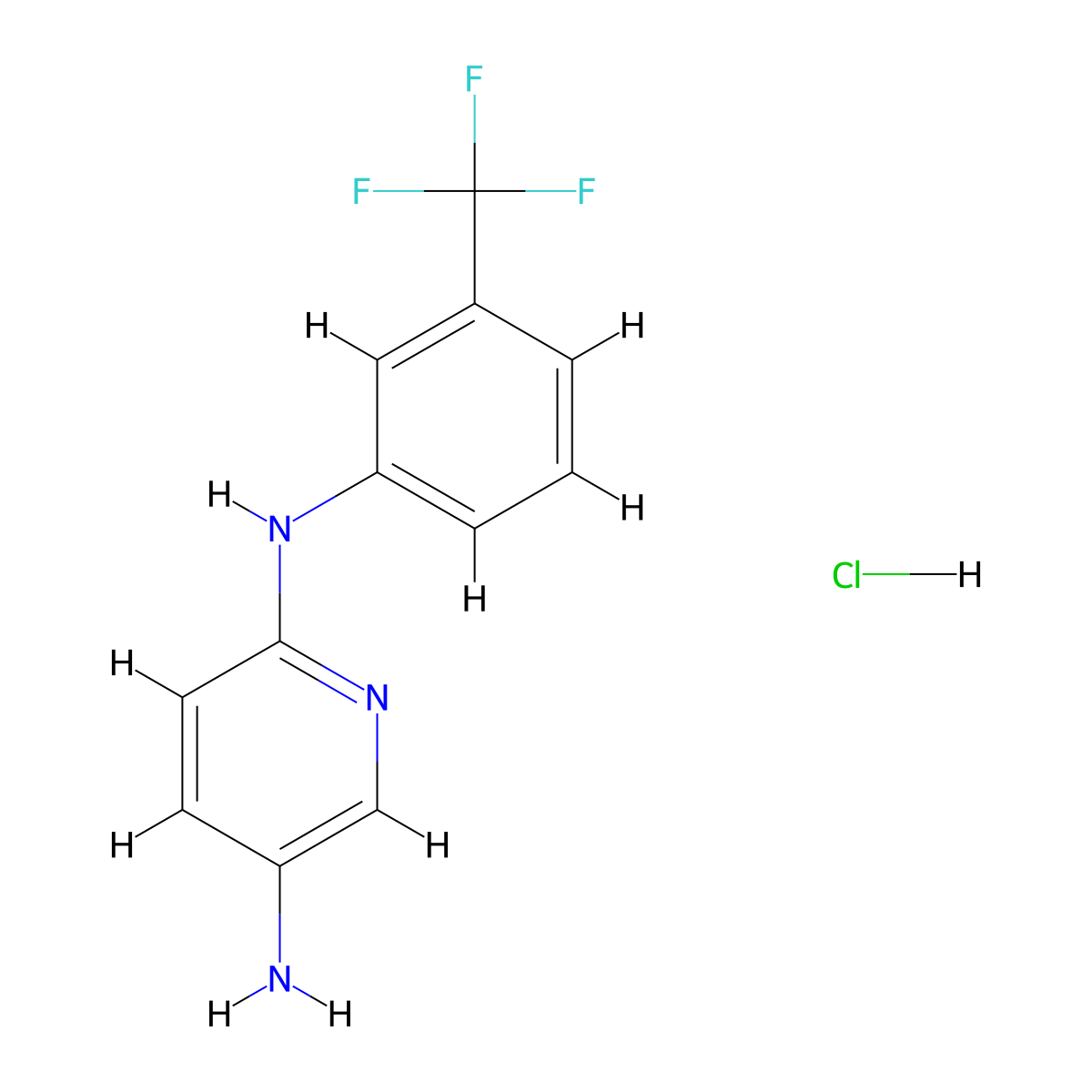 N2-[3-(trifluoromethyl)phenyl]pyridine-2,5-diamine hydrochloride molecular structure, CAS 2749403-67-4