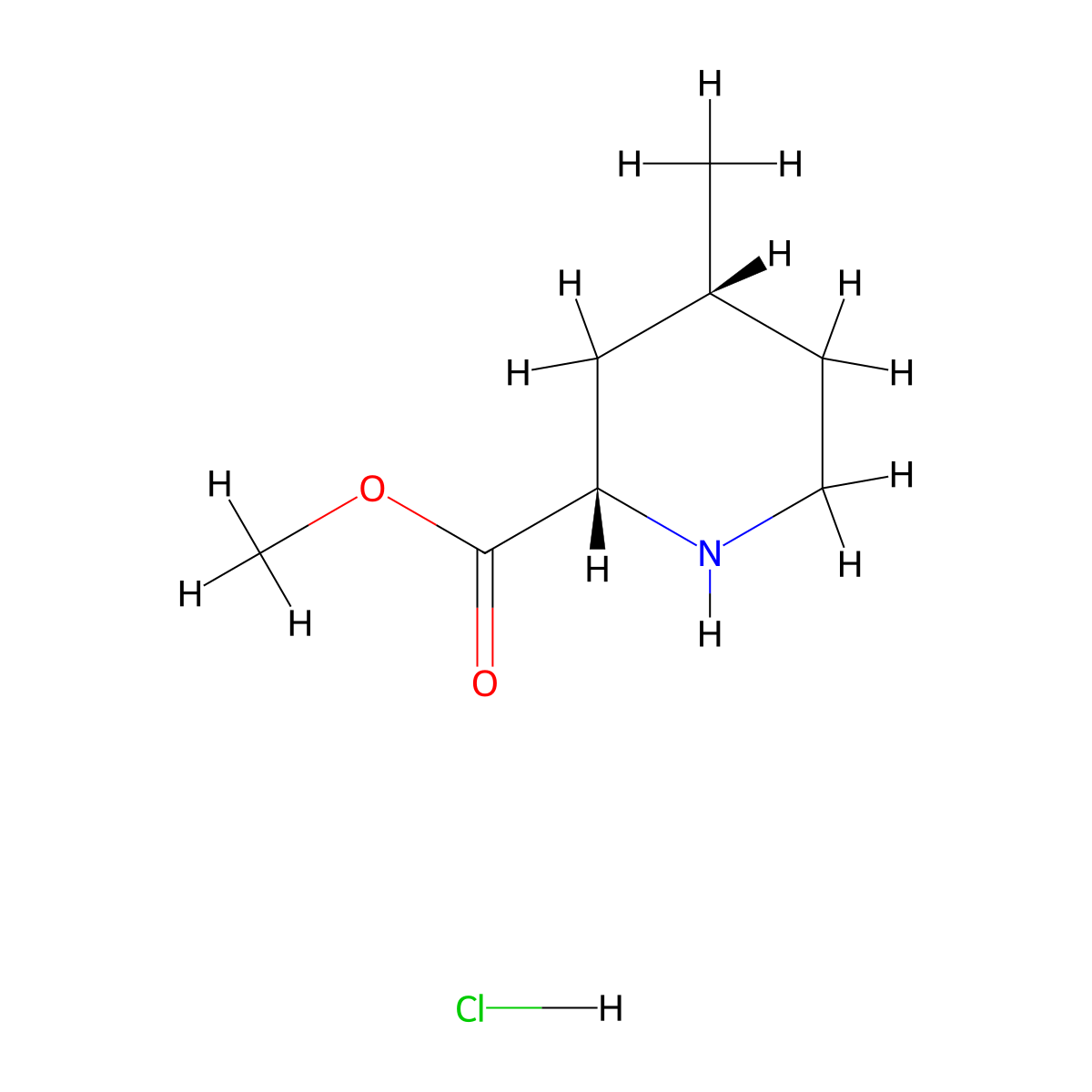 rac-methyl (2R,4S)-4-methylpiperidine-2-carboxylate hydrochloride molecular structure, CAS 2749415-54-9