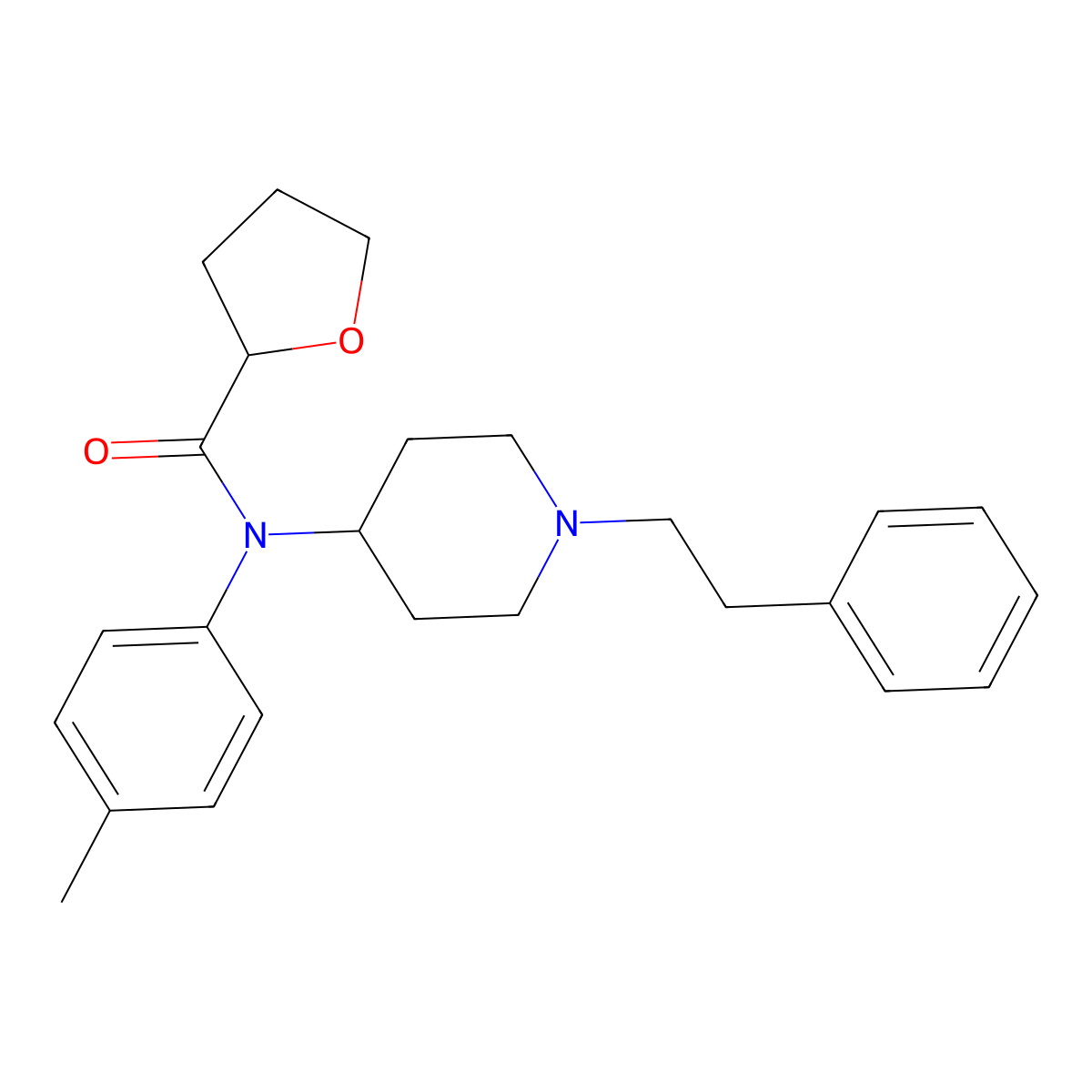 p-methyl Tetrahydrofuran fentanyl molecular structure, CAS 2749433-20-1