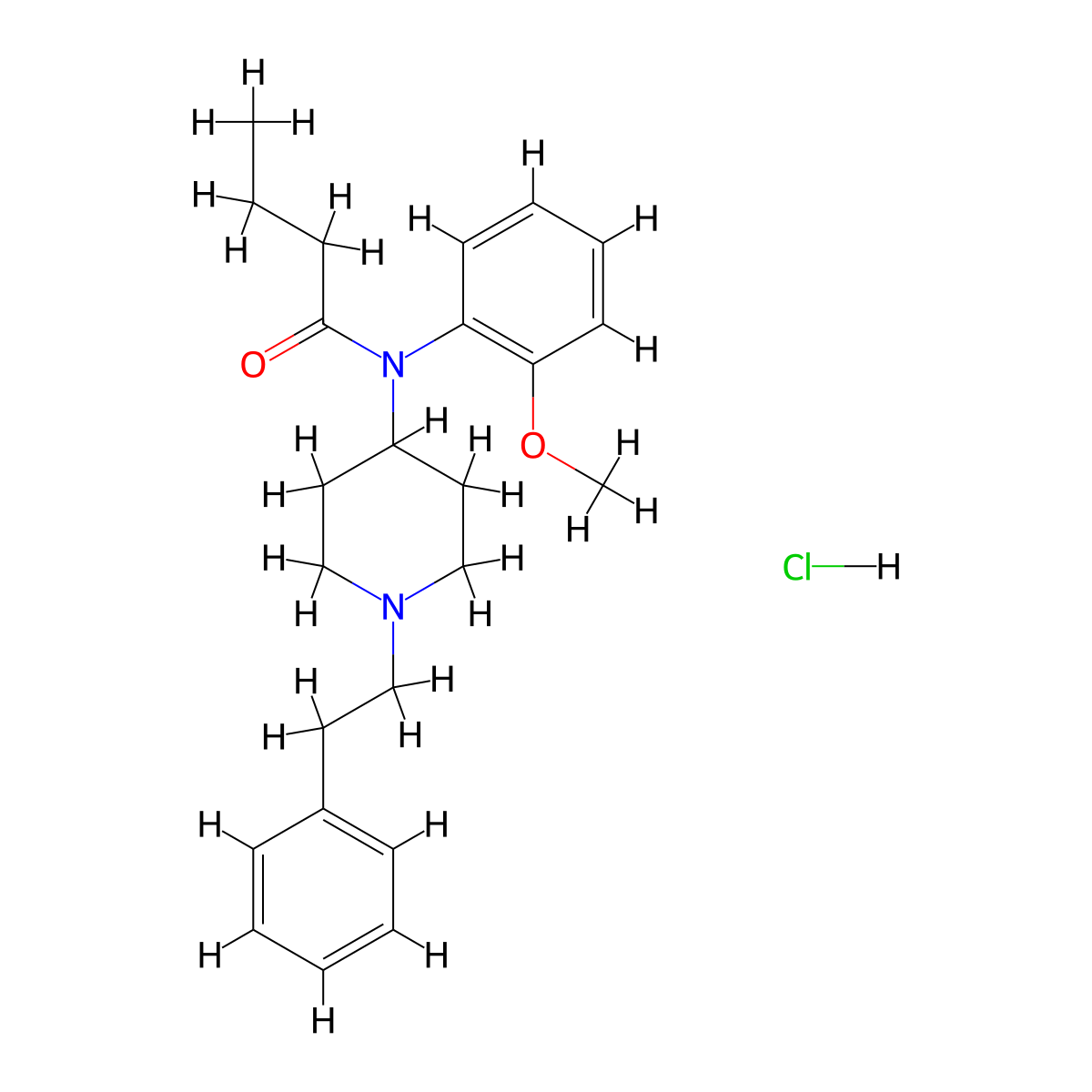 Ortho-methoxy-butyryl Fentanyl Hydrochloride molecular structure, CAS 2749433-35-8