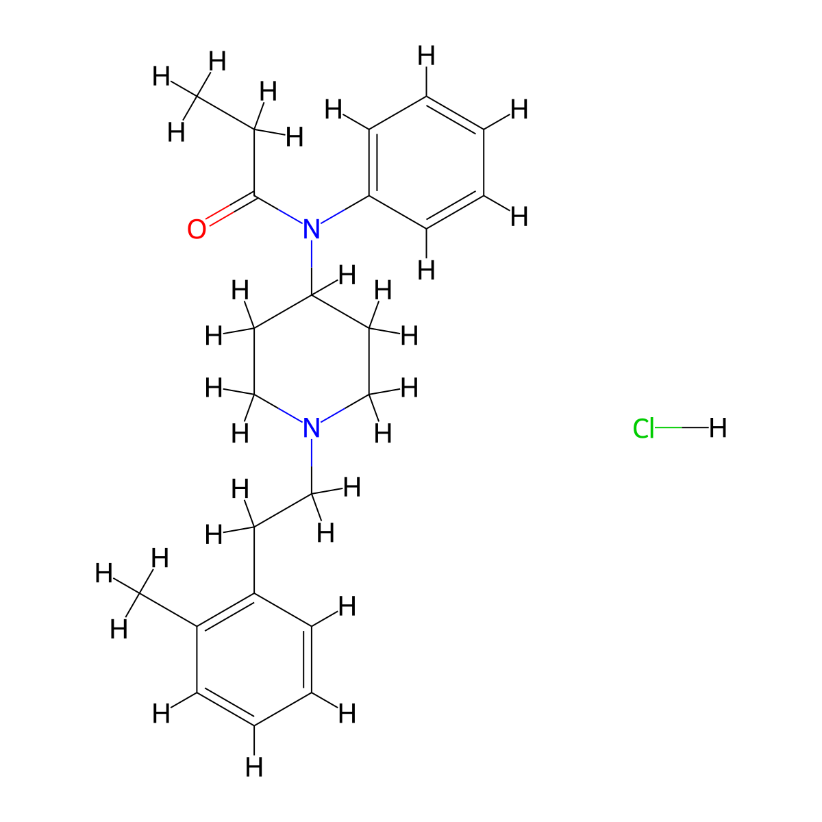 N-[1-[2-(2-methylphenyl)ethyl]-4-piperidinyl]-N-phenyl-propanamide,monohydrochloride molecular structure, CAS 2749433-61-0