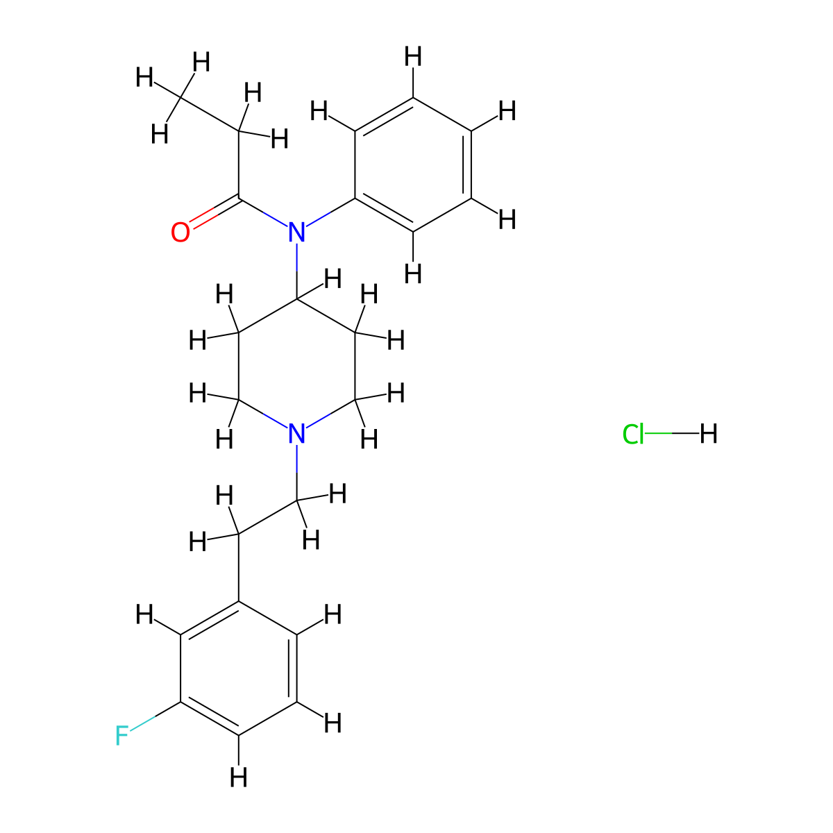 3'-Fluorofentanyl (hydrochloride) molecular structure, CAS 2749434-50-0