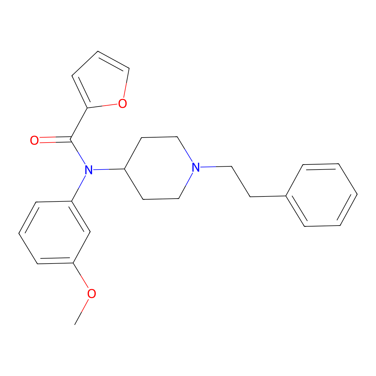 meta-methoxy Furanyl fentanyl molecular structure, CAS 2749434-68-0