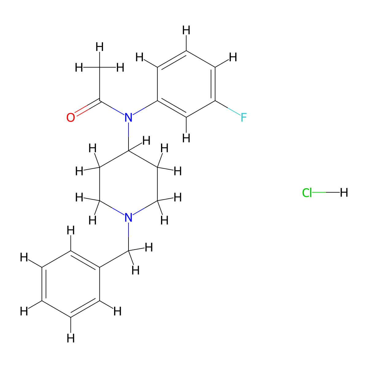 N-benzyl meta-fluoro Acetyl norfentanyl (hydrochloride) molecular structure, CAS 2749434-99-7