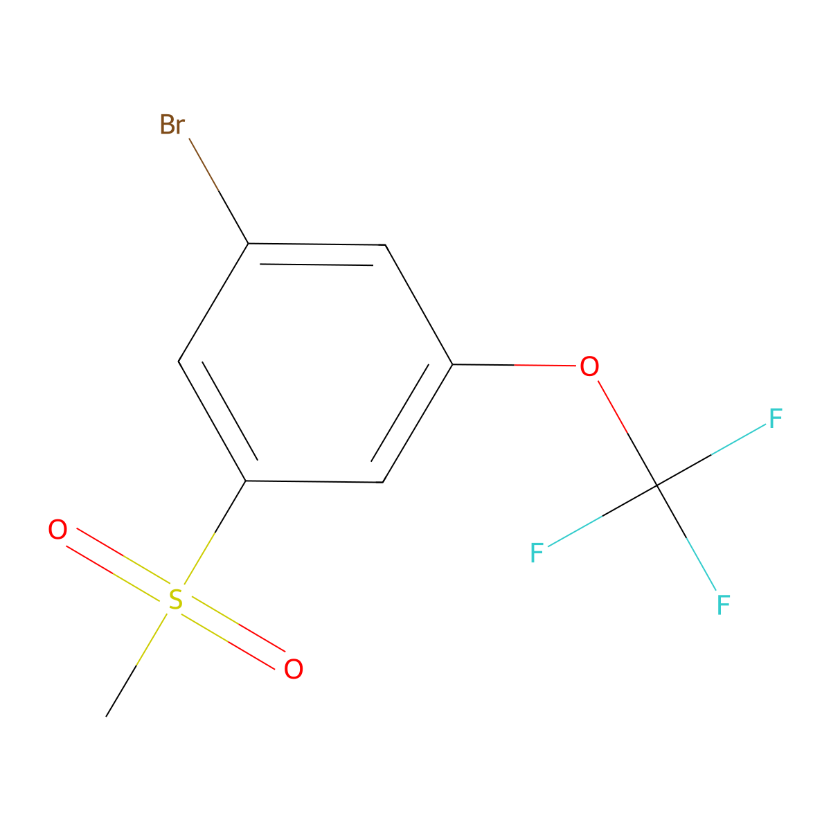 1-Bromo-3-(methylsulfonyl)-5-(trifluoromethoxy)benzene molecular structure, CAS 2749436-09-5