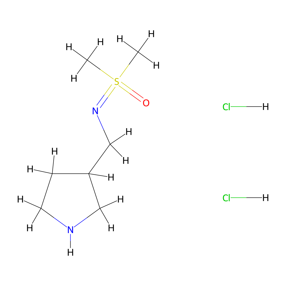 Dimethyl({[(pyrrolidin-3-yl)methyl]imino})-lambda6-sulfanone dihydrochloride molecular structure, CAS 2749436-34-6