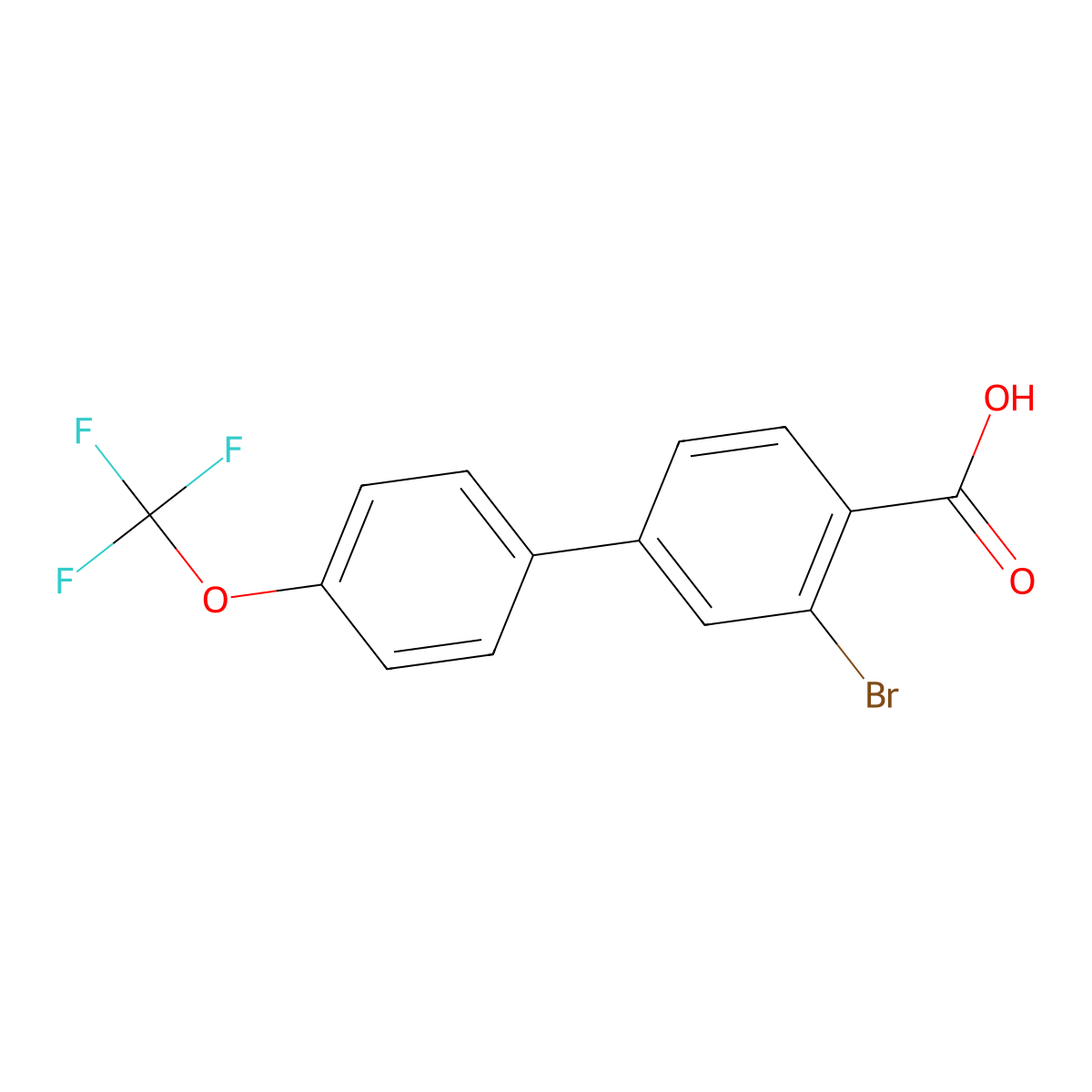 3-Bromo-4'-(trifluoromethoxy)-[1,1'-biphenyl]-4-carboxylic acid molecular structure, CAS 2749442-55-3