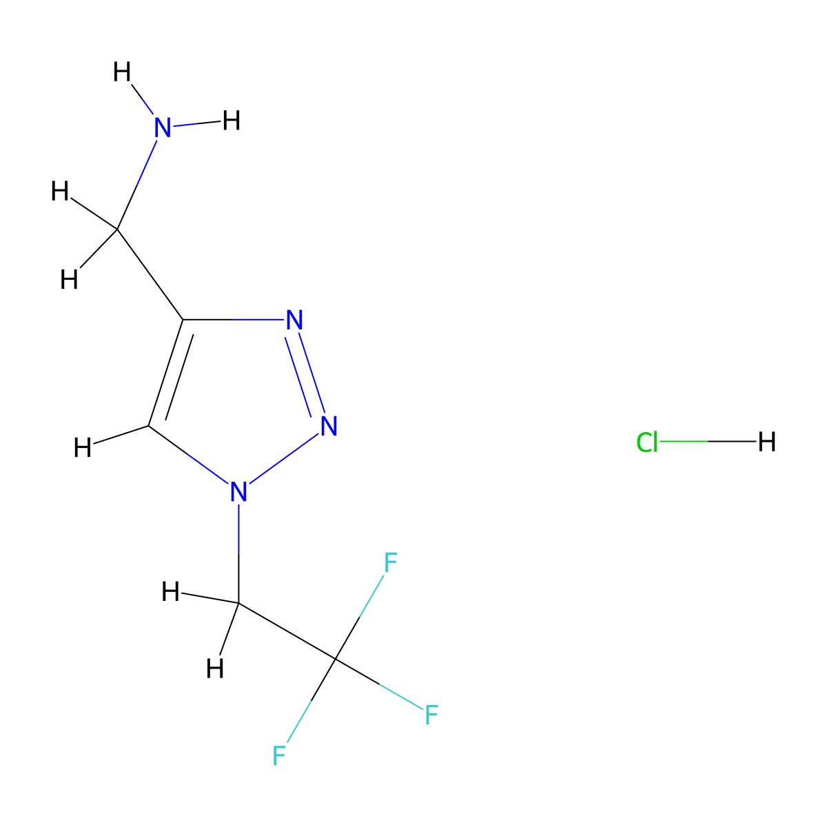 1-Trifluoroethyltriazolyl-4-methylamine hydrochloride molecular structure, CAS 2749496-26-0