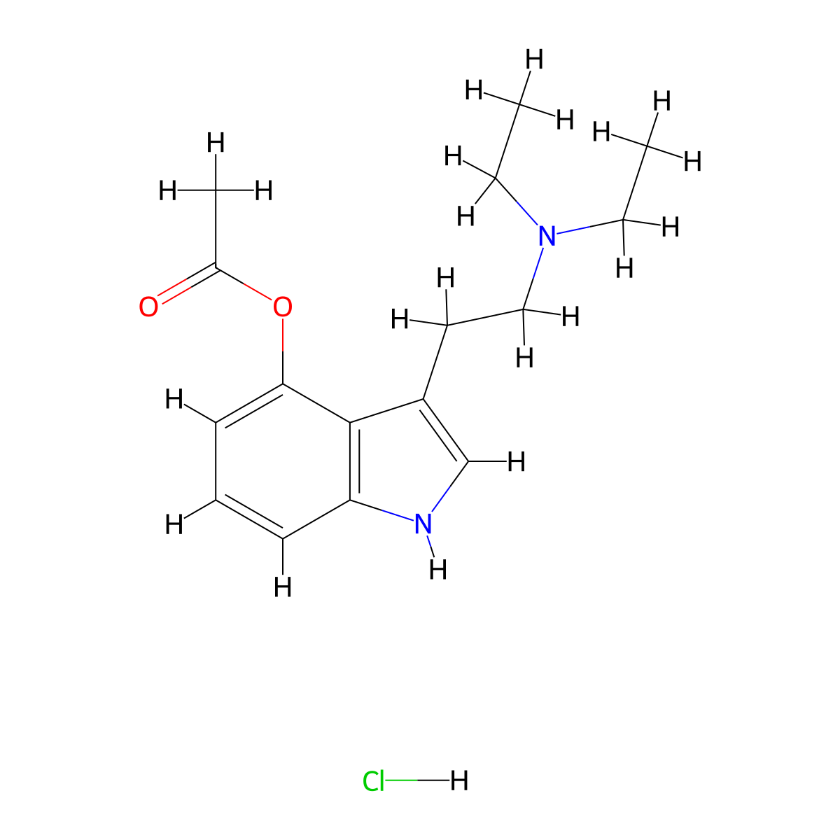 3-[2-(diethylamino)ethyl]-1H-indol-4-ol4-acetate,monohydrochloride molecular structure, CAS 2749504-15-0