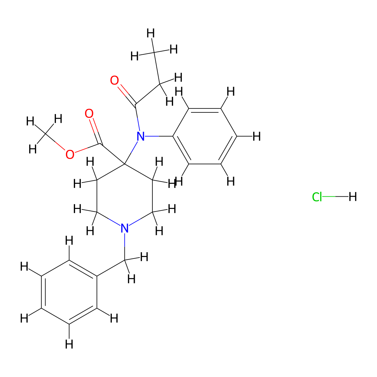 Benzyl carfentanil hydrochloride molecular structure, CAS 2749504-78-5