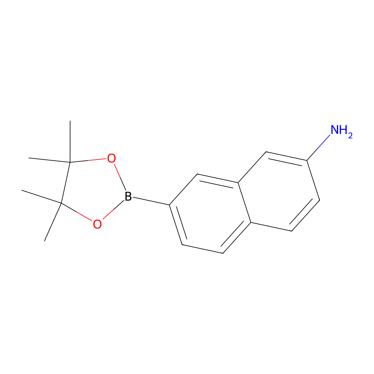 7-(4,4,5,5-Tetramethyl-1,3,2-dioxaborolan-2-YL)naphthalen-2-amine molecular structure, CAS 2749532-59-8