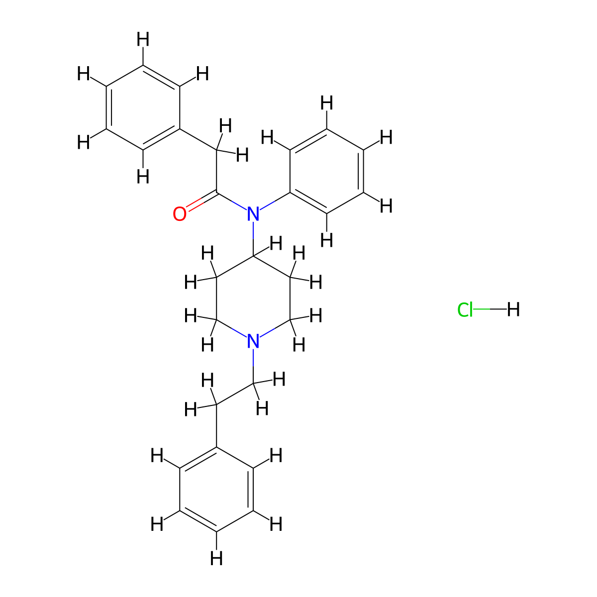Phenylacetyl fentanyl (hydrochloride) molecular structure, CAS 2749618-58-2