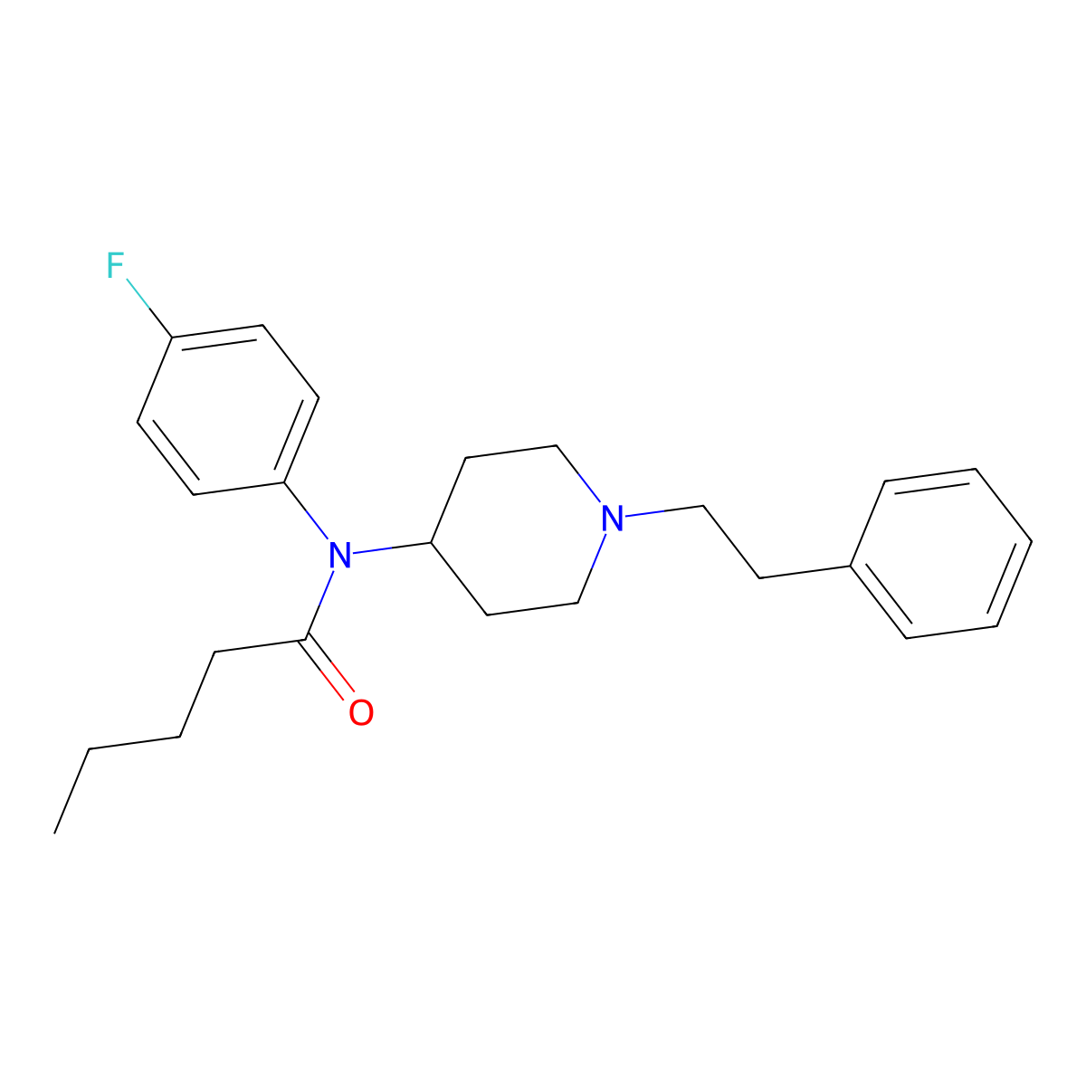 para-Fluoro Valeryl fentanyl molecular structure, CAS 2749618-67-3