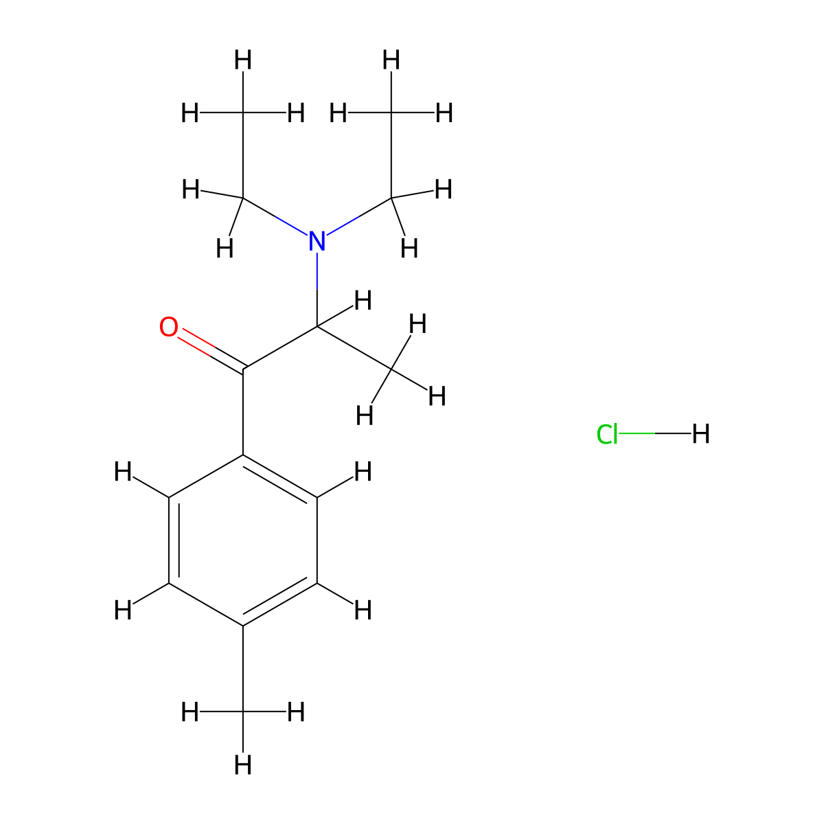 4-Methyldiethcathinone hydrochloride molecular structure, CAS 2749619-00-7