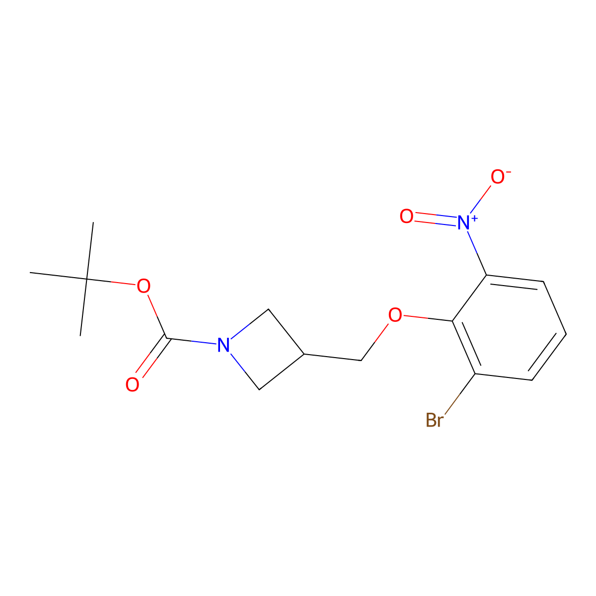 tert-Butyl 3-((2-bromo-6-nitrophenoxy)methyl)azetidine-1-carboxylate molecular structure, CAS 2749691-14-1