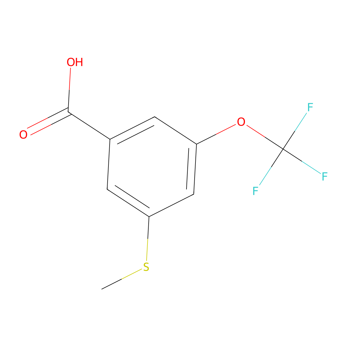 3-(Methylthio)-5-(trifluoromethoxy)benzoic acid molecular structure, CAS 2749691-62-9