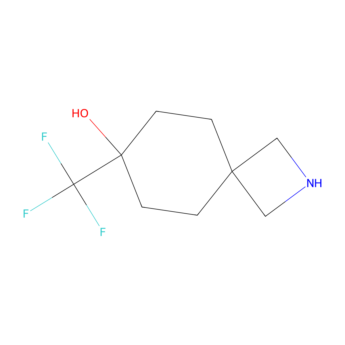 7-(Trifluoromethyl)-2-azaspiro[3.5]nonan-7-ol molecular structure, CAS 2749691-92-5