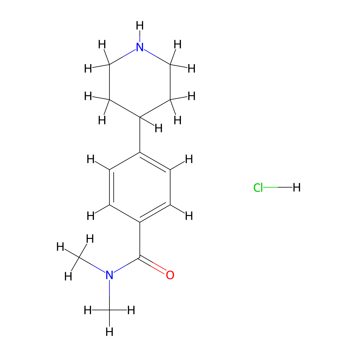 N,N-dimethyl-4-(piperidin-4-yl)benzamide hydrochloride molecular structure, CAS 2749697-53-6