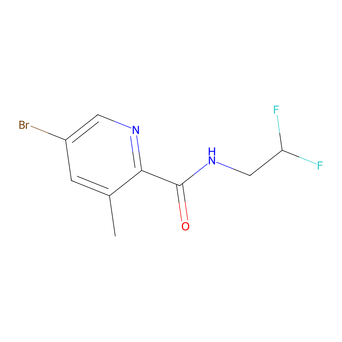 5-Bromo-N-(2,2-difluoroethyl)-3-methylpicolinamide molecular structure, CAS 2749699-88-3
