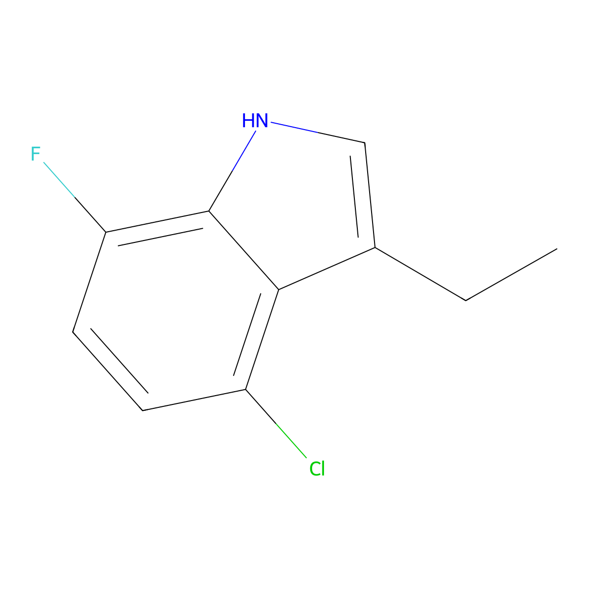 4-Chloro-3-ethyl-7-fluoro-1H-indole molecular structure, CAS 2749711-62-2