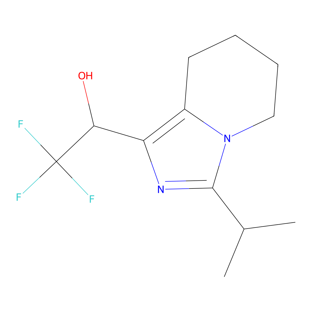 2,2,2-Trifluoro-1-(3-propan-2-yl-5,6,7,8-tetrahydroimidazo[1,5-a]pyridin-1-yl)ethanol molecular structure, CAS 2749733-65-9