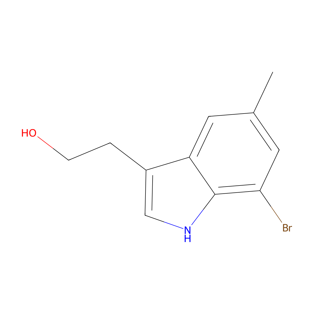 2-(7-Bromo-5-methyl-1H-indol-3-yl)ethan-1-ol molecular structure, CAS 2749735-10-0