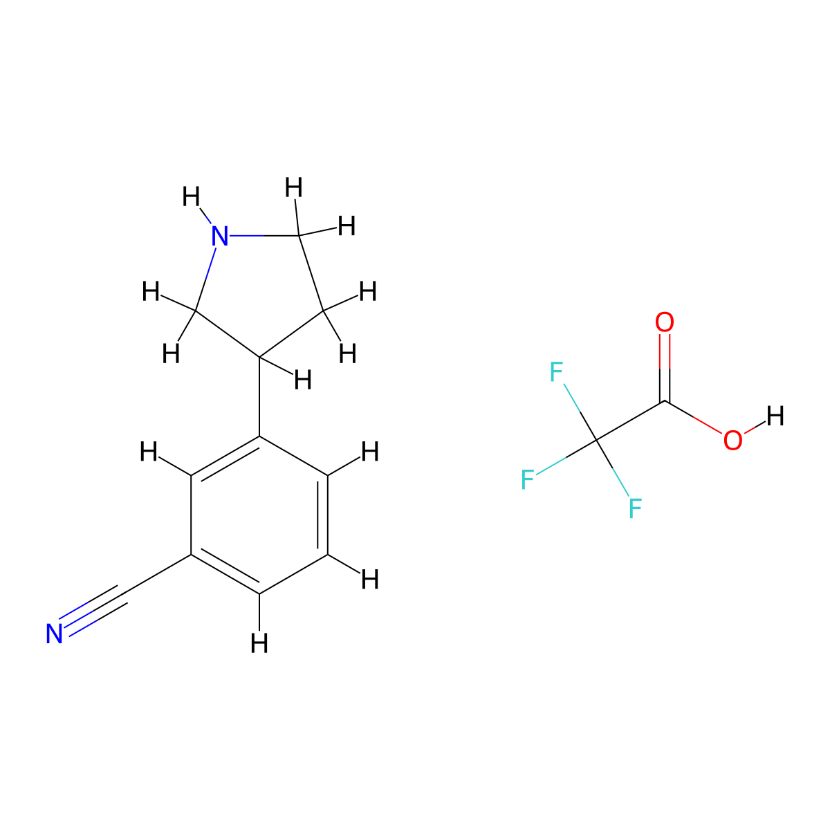 3-(Pyrrolidin-3-yl)benzonitrile 2,2,2-trifluoroacetate molecular structure, CAS 2749747-84-8