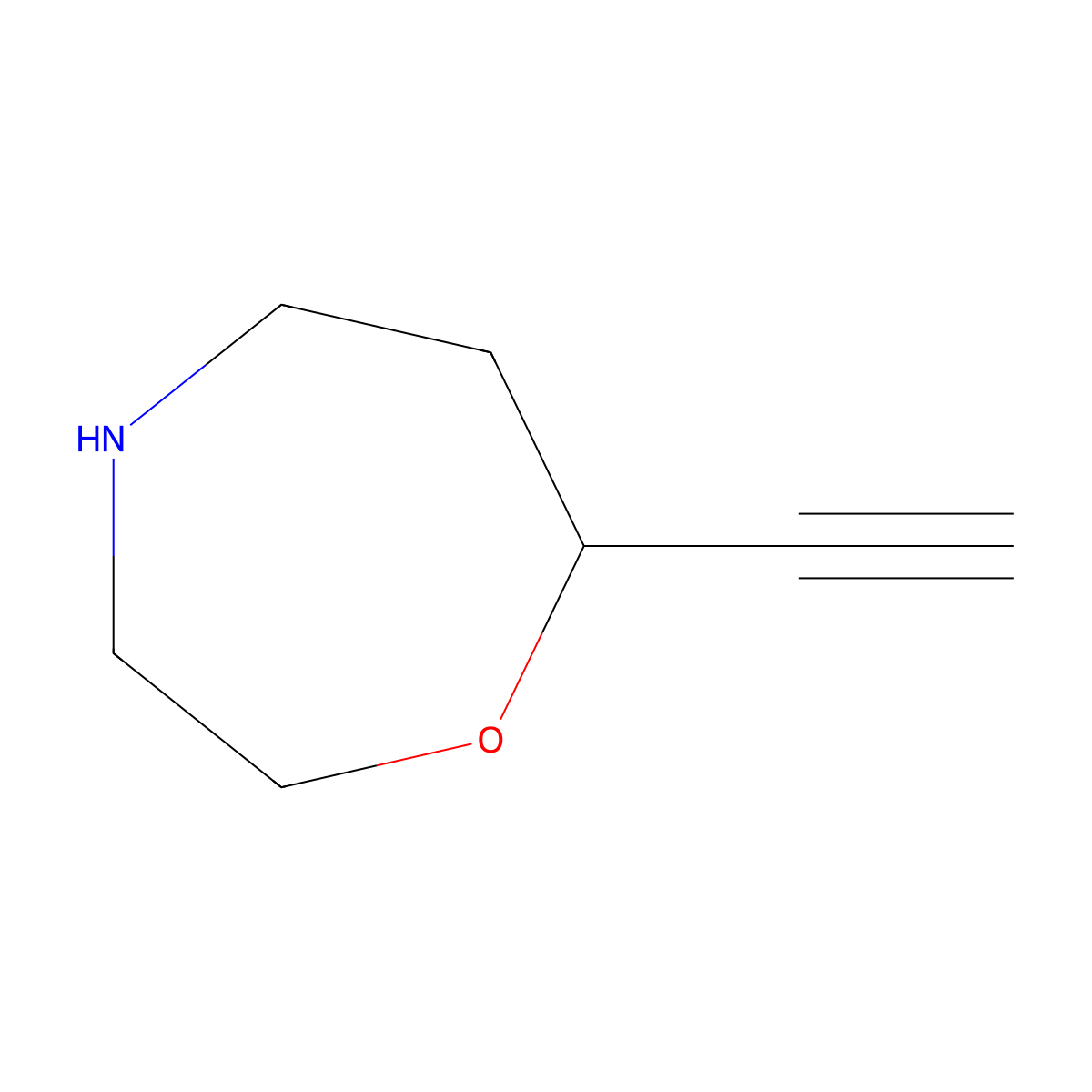 7-Ethynyl-1,4-oxazepane molecular structure, CAS 2749748-08-9