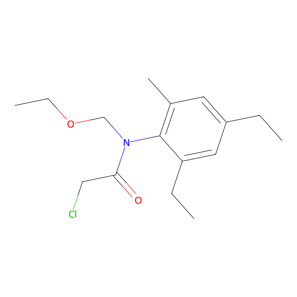2-Chloro-N-(2,4-diethyl-6-methyl-phenyl)-N-ethoxymethyl-acetamide molecular structure, CAS 2749755-28-8