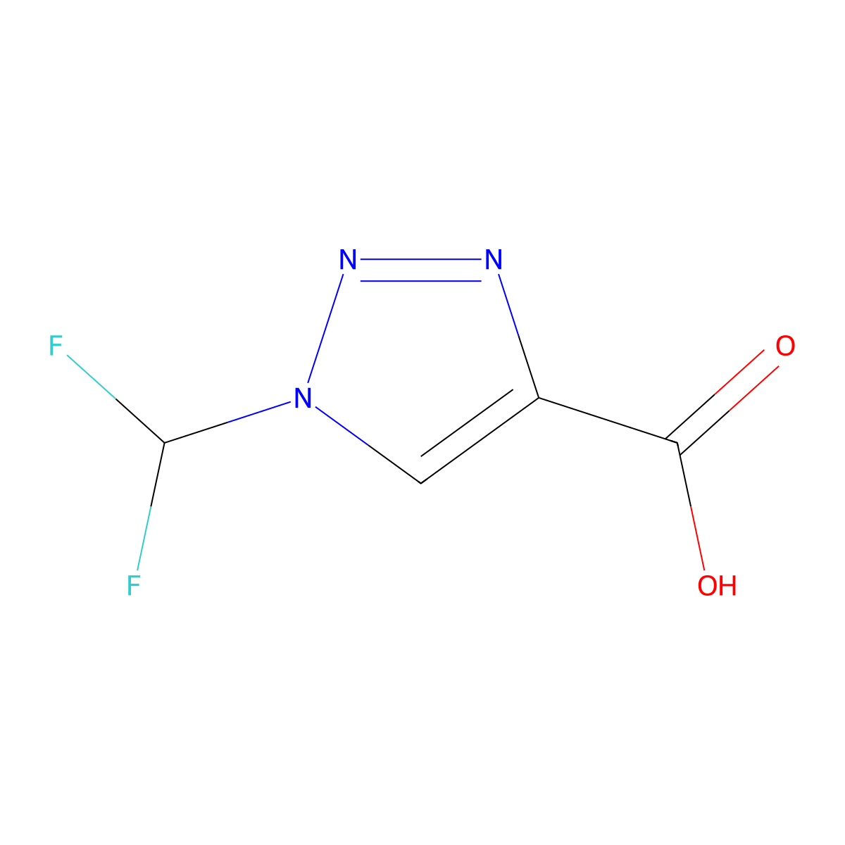 1-Difluoromethyltriazolyl-4-carboxylic acid molecular structure, CAS 2749755-34-6