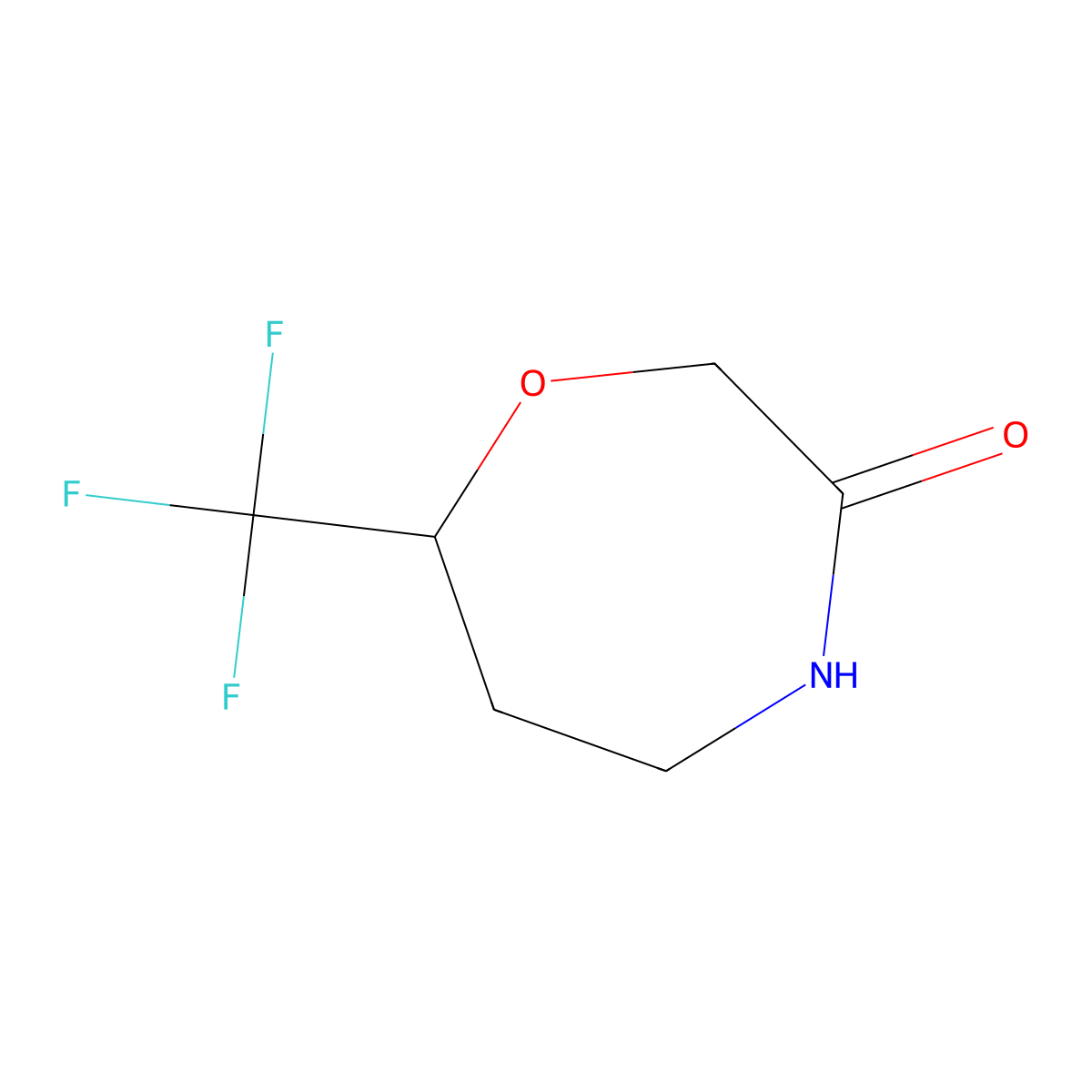 7-(Trifluoromethyl)-1,4-oxazepan-3-one molecular structure, CAS 2749757-35-3