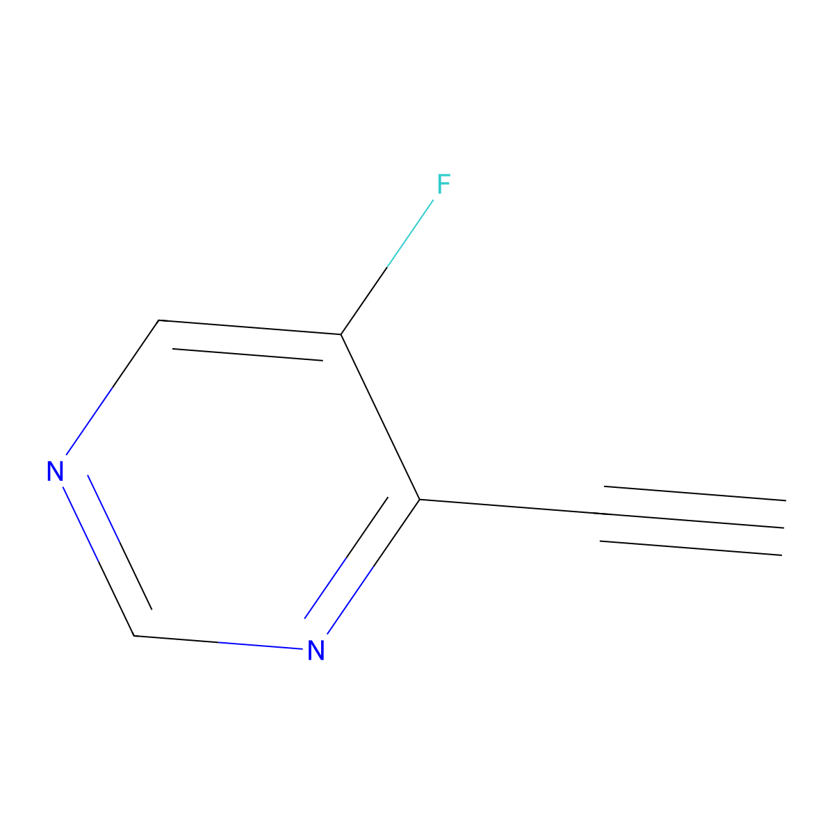 4-Ethynyl-5-fluoropyrimidine molecular structure, CAS 2749761-20-2