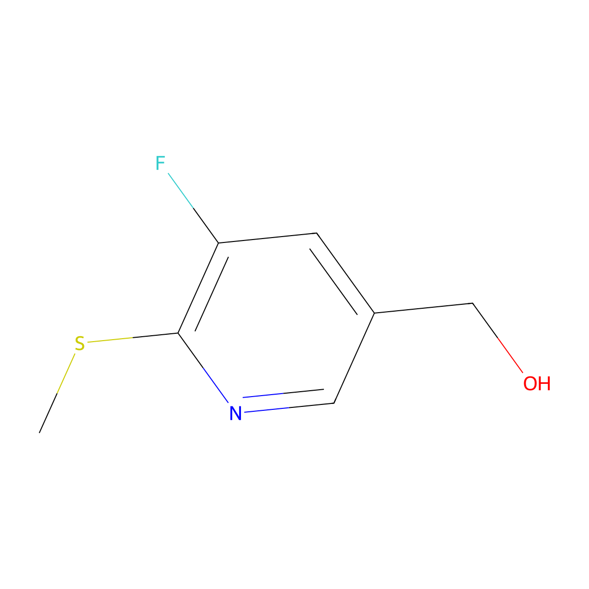(5-Fluoro-6-(methylthio)pyridin-3-yl)methanol molecular structure, CAS 2749762-94-3