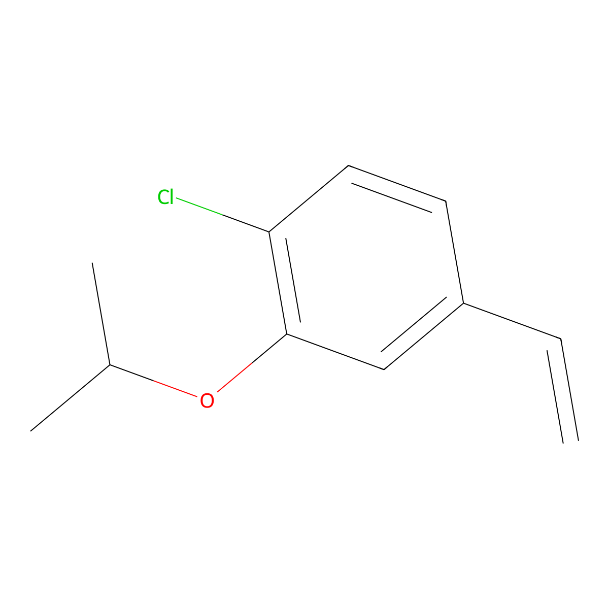 1-Chloro-2-isopropoxy-4-vinylbenzene molecular structure, CAS 2749763-35-5