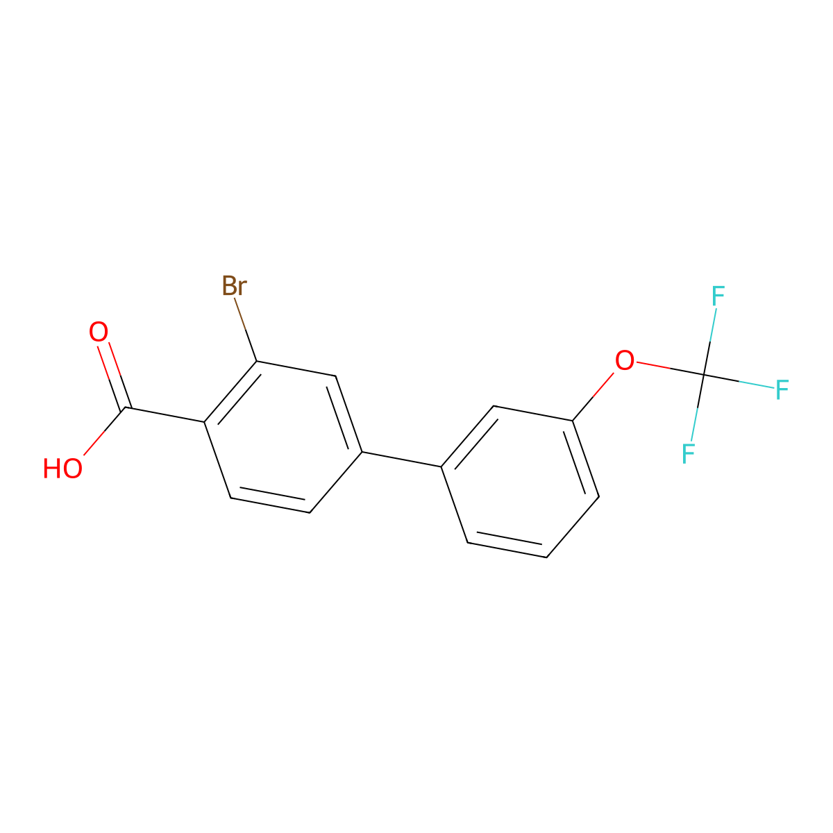 3-Bromo-3'-(trifluoromethoxy)-[1,1'-biphenyl]-4-carboxylic acid molecular structure, CAS 2749797-87-1