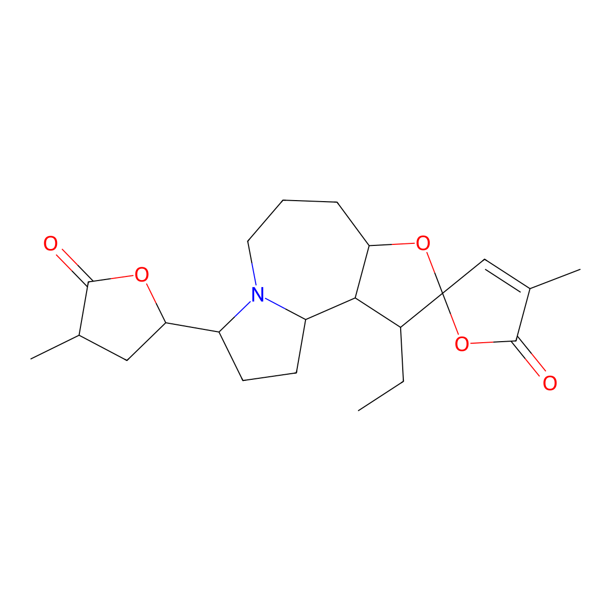 Stemonine molecular structure, CAS 27498-90-4