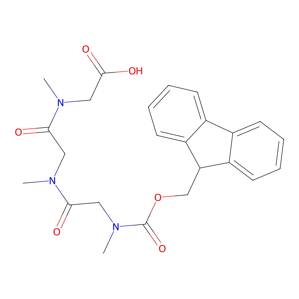 Fmoc-Sar-Sar-Sar-OH molecular structure, CAS 2749824-37-9