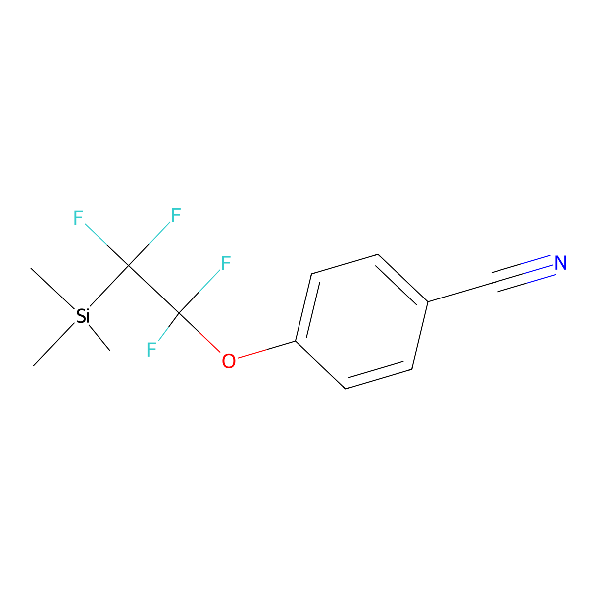 4-Cyanophenoxytetrafluoroethyl trimethylsilane molecular structure, CAS 2749846-95-3