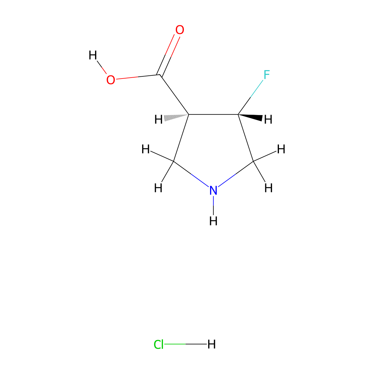 rac-(3R,4R)-4-fluoropyrrolidine-3-carboxylic acid hydrochloride molecular structure, CAS 2749855-76-1