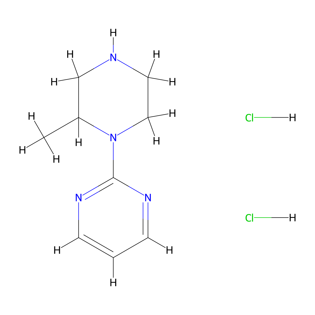 2-(2-Methylpiperazin-1-yl)pyrimidine dihydrochloride molecular structure, CAS 2749863-44-1