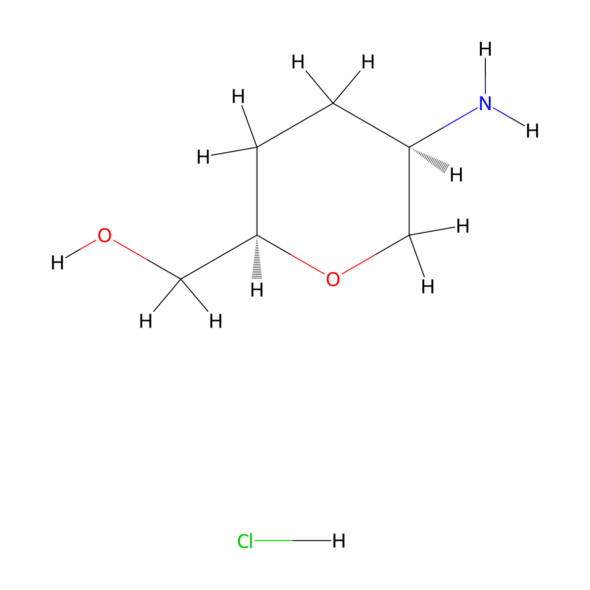 cis-(5-Amino-tetrahydro-pyran-2-yl)-methanol hydrochloride molecular structure, CAS 2749887-69-0